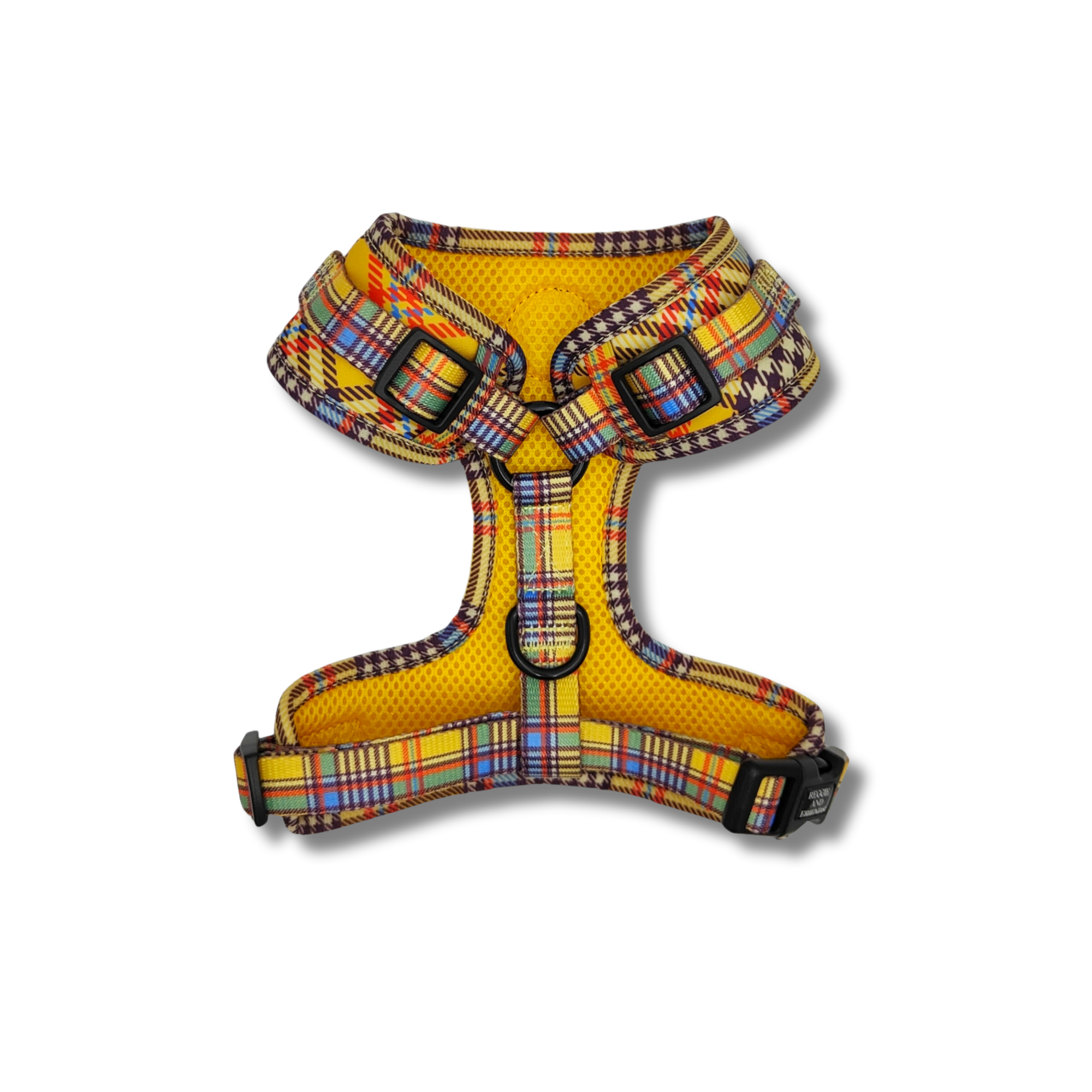 Yellow-Plaid Dog Harness - Reggie and Friends